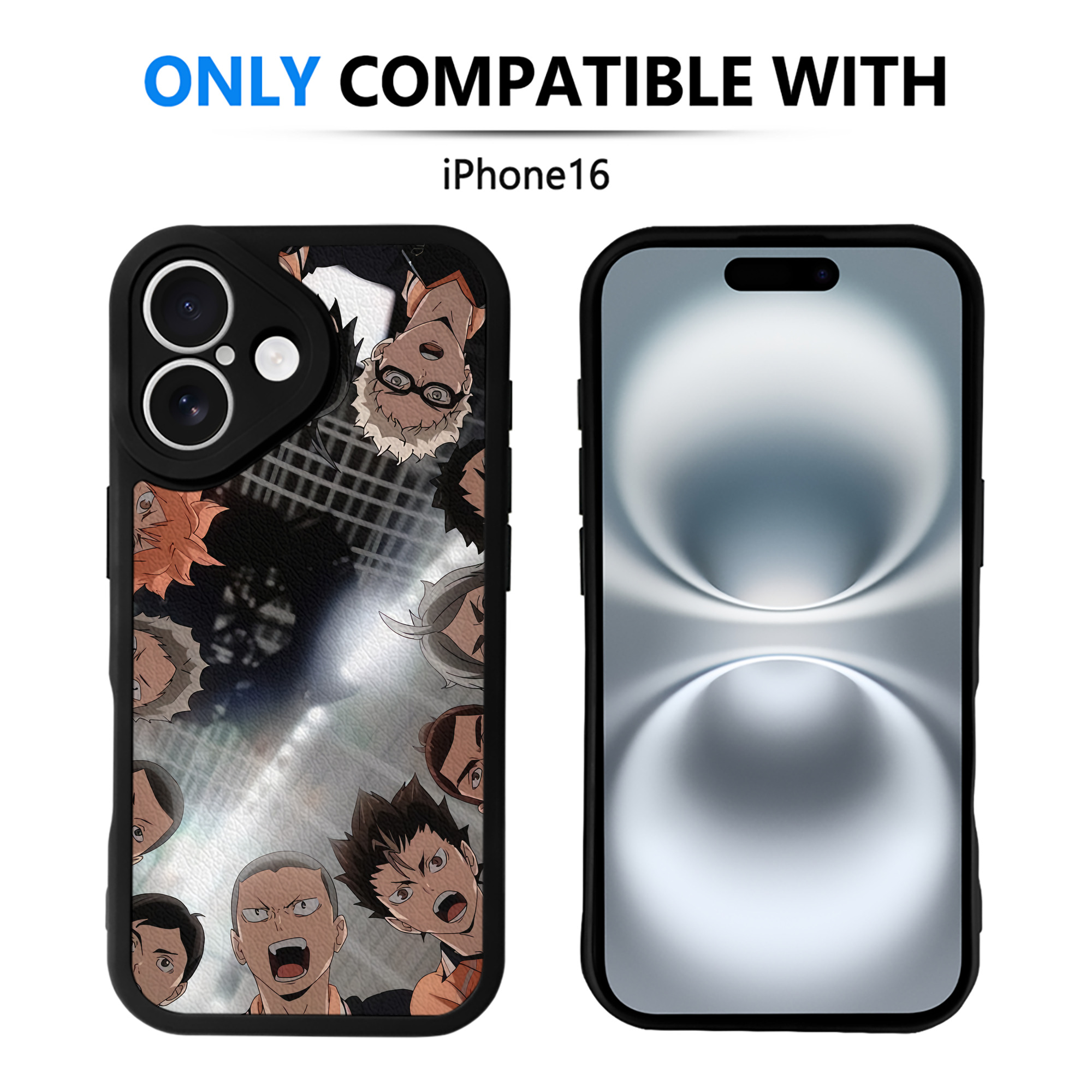 （画像用） ハイキュー!! Haikyu!! 【iPhone 16シリーズ対応】シリコンスマホケース（レザー調） 材質：シリコン